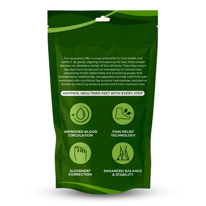 Foot Toe Separator - Achieve Healthy Toes, Correct Bunions, Hammer Toes, and Relieve Foot Pain
